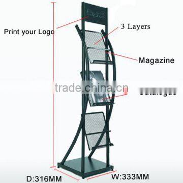 Hot sale 3 tier metal wire magazine rack