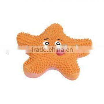 Pet animal starfish shaped latex soft chew with squeaky latex pet toy for dogs