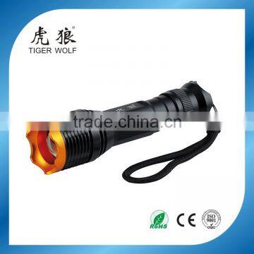 zoom function tactical flashlight aluminum LED torch light rechargeable flashlight