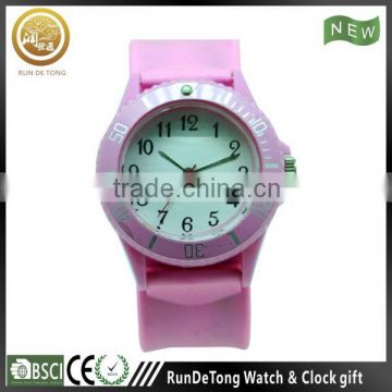 Ladies plastic case aluminous bezel japan quartz movt silicone slap watch