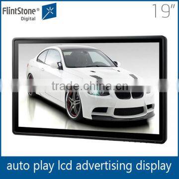 19 inch wall mount loop playing elevator advertising screen