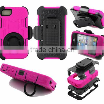 High impact stand holster bumper case for iPhone 4 4S defender