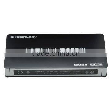 CHEERLINK 4-In 4-Out Full HD 1080P Support 3D True Matrix 4*4 w/ Remote Control - Black