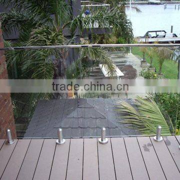 corrugated stainless steel pipe / handrail slotted pipe for glass balcony railing designs