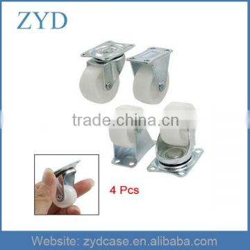 4 Pcs 1" Plastic Wheel Rectangle Top Plate Fixed Swivel Caster Set ZYD-CS2