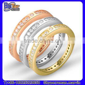 High Polished Stainless Steel Gold Couple Ring Without Stone photo-5