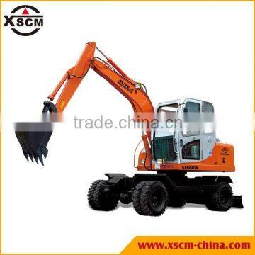 High efficiency excavating equipment 6 ton hydraulic small wheel excavator