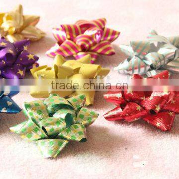 Plastic ribbon Star Bow for holiday decoration