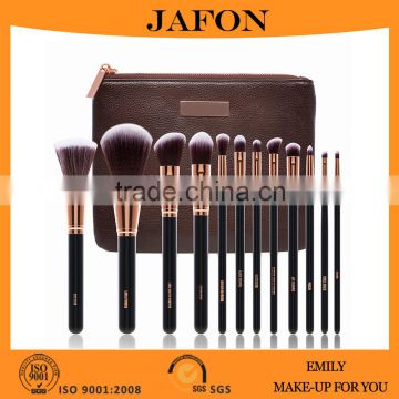 Popular rose gold 12pcs makeup brushes set with top-grade cosmetic bag