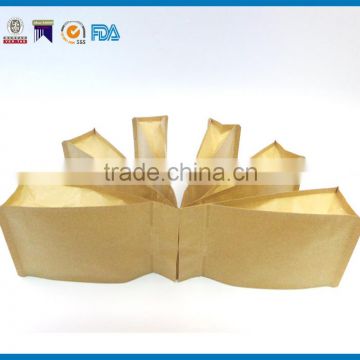 High quality custom brown Kraft paper bag with zipper