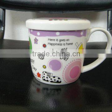 A grade office home travel fine royal bone china ceramic coffee mugs with lid wholesale