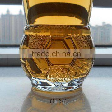 high quality embossed football shaped beer glass