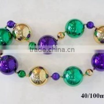 Metallic Jumbo Ball Beads Mardi Gras Beads Necklace Blow Mold Beads