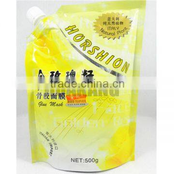 High barrier glue facial mask plastic packaging bag with spout