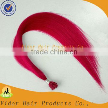 Fusion 1g Strand Italy Gule Red Keratin Tip Remy Hair Extensions