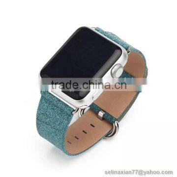 Green Watch Band Genuine Leather Strap Wrist Band Replacement for Apple IWatch 38 42mm photo-3