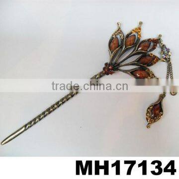 ladies goody crystal metal hairpin