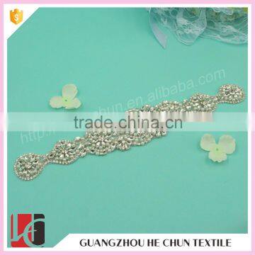 HC-3378 Hechun Guangzhou Factory Price Hot Fix Crystal Applique Designs for Waist Dresses photo-4