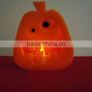 artificial flameless halloween high bright led wax pumpkin