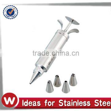 Stainless Steel Decorating Gun Set with 4 Tips