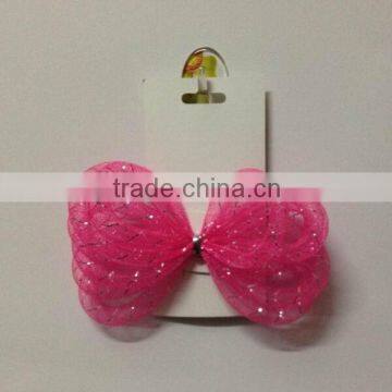 HOT SALE 6" Hot Pink Round Nylon Mesh Ribbon Fancy Bows