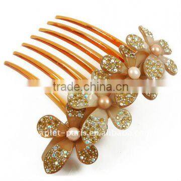 Fashion flower rhinestone Insert Comb