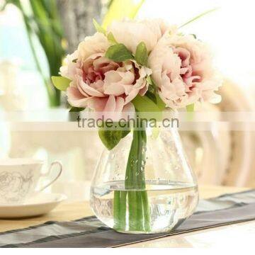 High Quality Silk Flower Artificial Peony Flowers Fake Leaf Wedding Home Party Decoration Bouquet photo-2