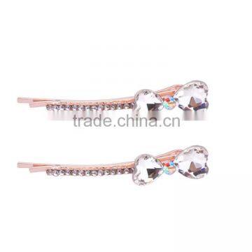 Rhinestone Hair Accessories 3 Color Bow Shaped Hairpin