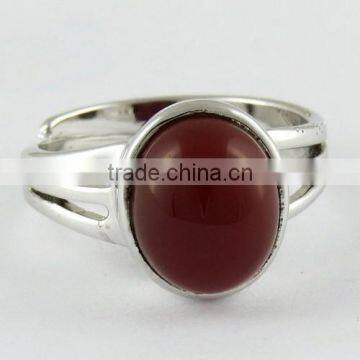 Charming !! Bezel Setting Red Onyx 925 Sterling Silver Ring, Indian Silver Jewelry Supplier, Exporter and Wholesaler photo-2