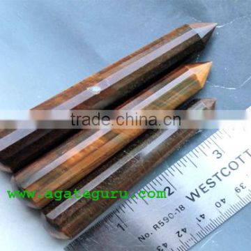 Faceted Tigers Eye Wand : Gemstone Massage Wands India