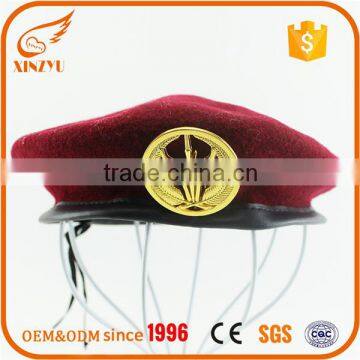 New arrival promotional military berets knitting patterns red military beret hat