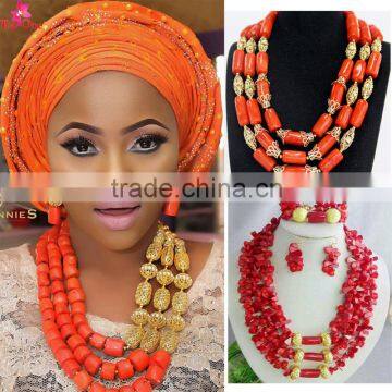 Top-one jewelry set for wedding/african coral beads necklace jewelry sets for ladies