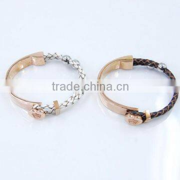 stainless steel jewelry, stainless steel leather bracelet