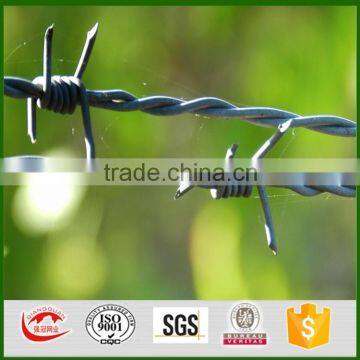 anping qinagguan pvc coated barbed wire fence and galvanized barbed wire fence for sale