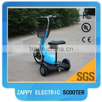 500W48V zappy 3 wheel electric scooter with seat and front head light