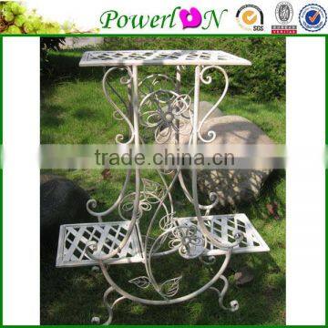 New Fashion Design Elegant Garden Ornament 2 tier Iron Plant Stand