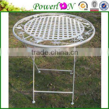 Discounted Folding Antique Round Wrough Iron Table Garden Furniture For Patio Outdoor I28M TS05 X00 PL08-5602CP