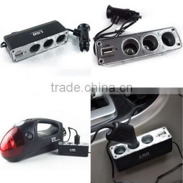 Hot sale 3 ports usb car cigarette lighter adapter/ Socket Splitter 12V Charger Power Adapter