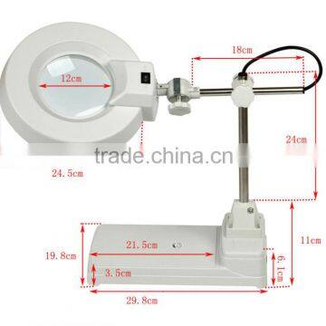 22W Fluorescent inspection illuminated magnifier table type