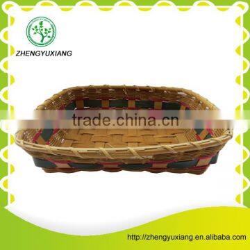 Woven high quality wooden storage tray