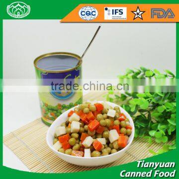 Different size Canned Mixed Vegetables in tin