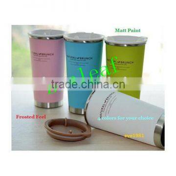 Stainless Steel Mugs With Silicone Lid Double Mugs
