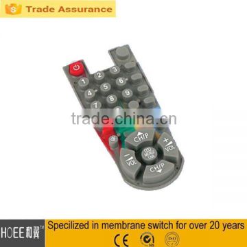 rubber push button switch keypad remote control rubber tactile overlay