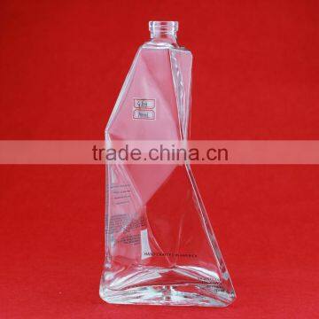 Custom embossed glass bottle unusual glass bottles heterogenic glass bottles