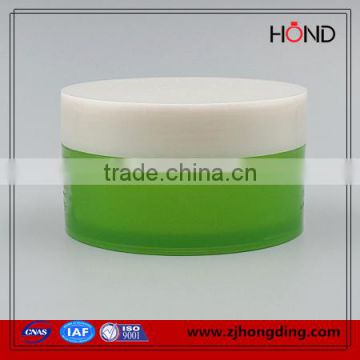 wholesale PP jar 90g jars green color with tips , plastic cosmetic jar brand name face cream jar