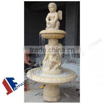 Carved red marble fountain with angel carvings, fountain with cherubs