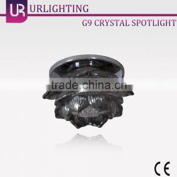 G9 Clear Lotus Crystal Down Lights /Spotlight With Chrome Base photo-3