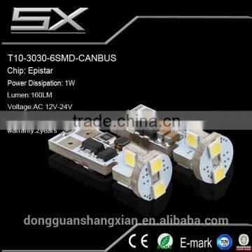 SMD led bulbs/T10 canbus light car lamp/3030smd automotive led light