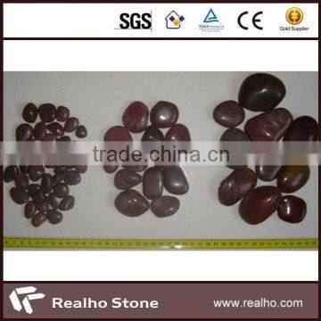 polished round red pebble wash stone