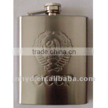 6oz Water-tranfer hip flask stainless steel engraved hip flask